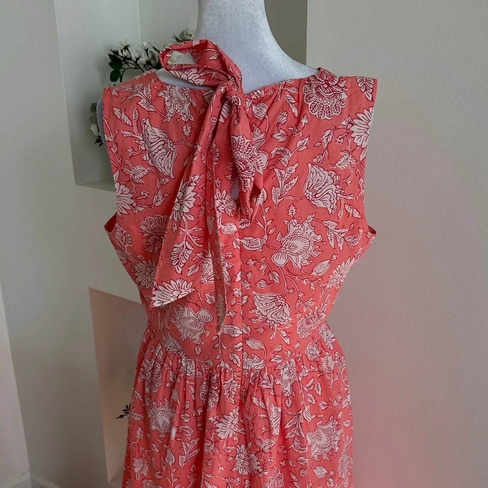 J. Crew Coral Floral Midi Dress